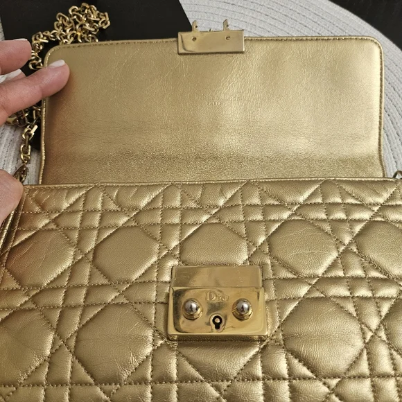 Dior Gold Quilted Chain Bag (WOC) - Picture 4 of 14